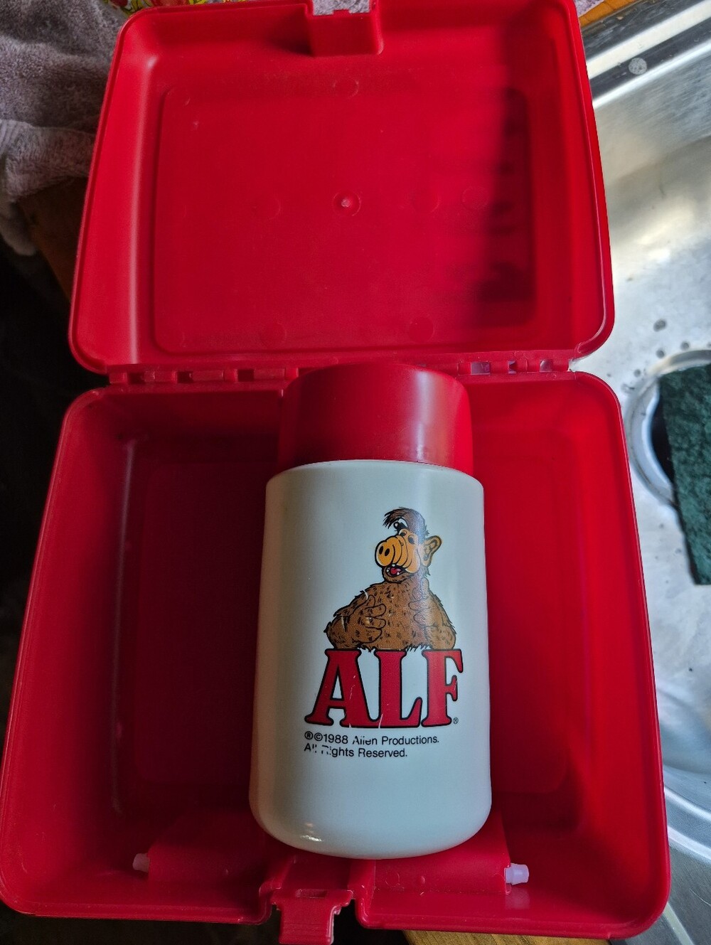 ALF Red Kids Lunchbox And Thermos - Classic Character Design